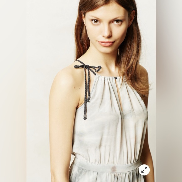 Anthropologie Dip-Dyed Tulip Silk Dress By Gyps 05, High-Low Adorable Size Small - Picture 9 of 13